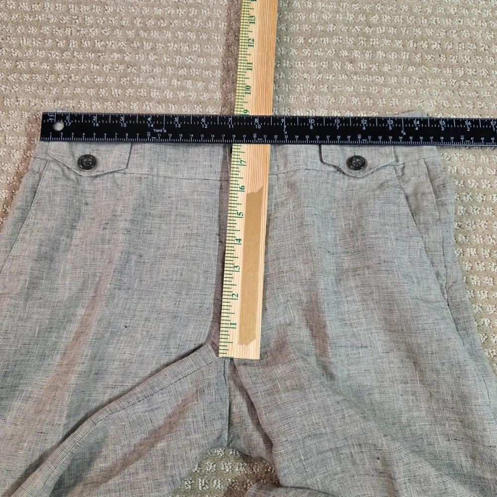 Banana Republic Ryan Fit Pants 2 Gray 100% Linen Wide Leg Lightweight 1172